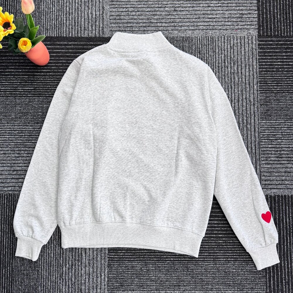 PARKE Valentine's Day Hoodie Grey Casual Preppy Style 🤍❤ - Picture 3 of 9